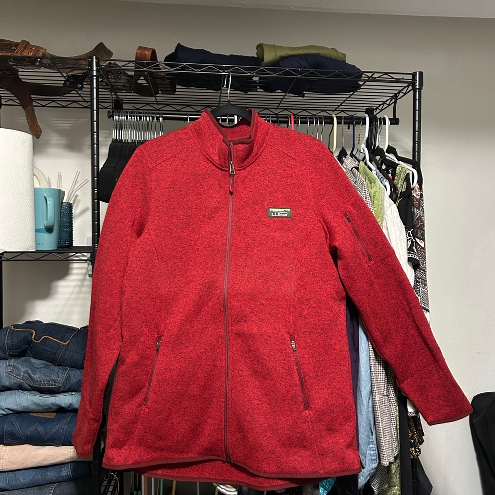 L.L. Bean Women's Red Fleece Full-Zip